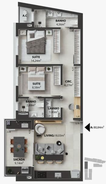 Apartamento em Gávea - Uberlândia